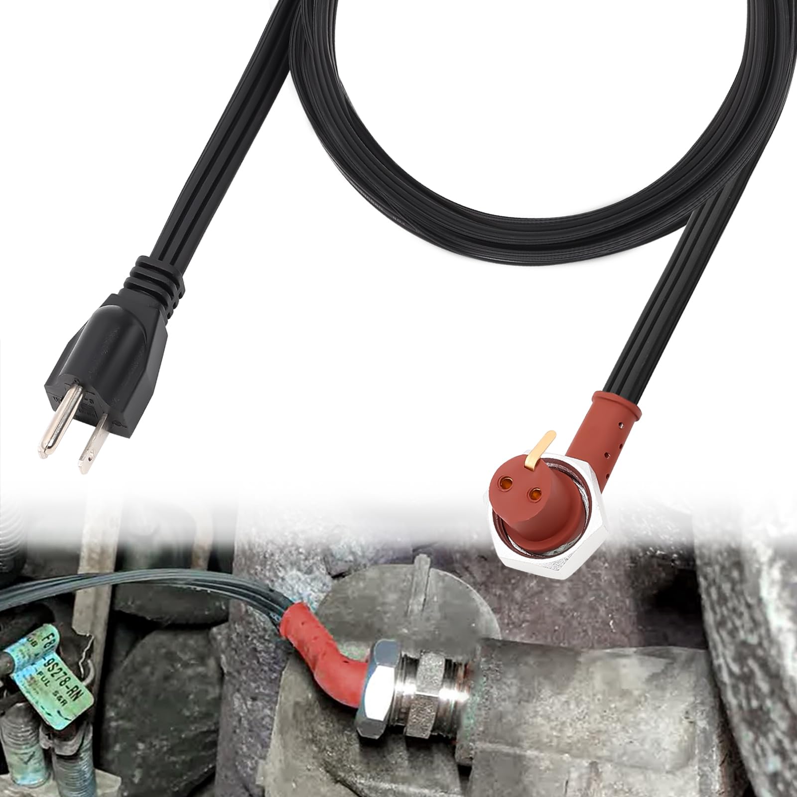 120V Block Heater Cord 251919 for Ford 7.3 6.0 6.4 6.7 L Powerstroke Diesel F250 F350 Dodge Ram Cummins Diesel 5.9, 6.7 L Fits H